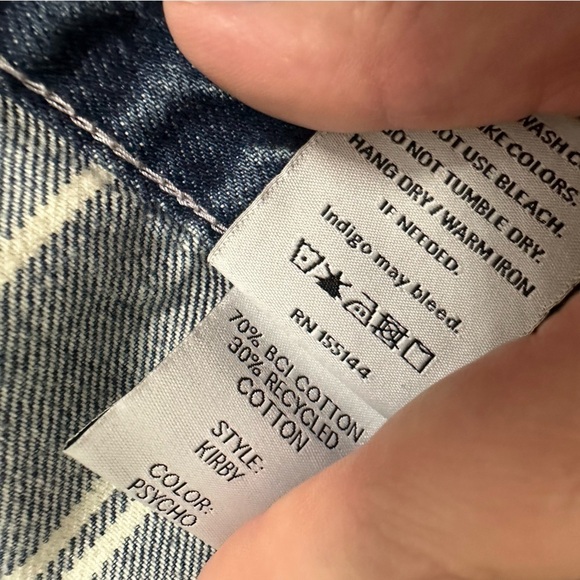 Boyish Jeans Pinstriped Blue Cotton Kirby Casual Straight Leg Denim Size 27 - Picture 7 of 10